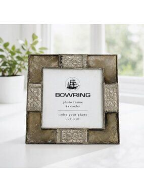 Vintage Bowring Photo Frame With Ornate Metal Detailing & Beaded Accents